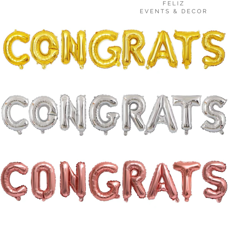 CONGRATS英文字母鋁膜氣球｜CONGRATS letter foil balloon