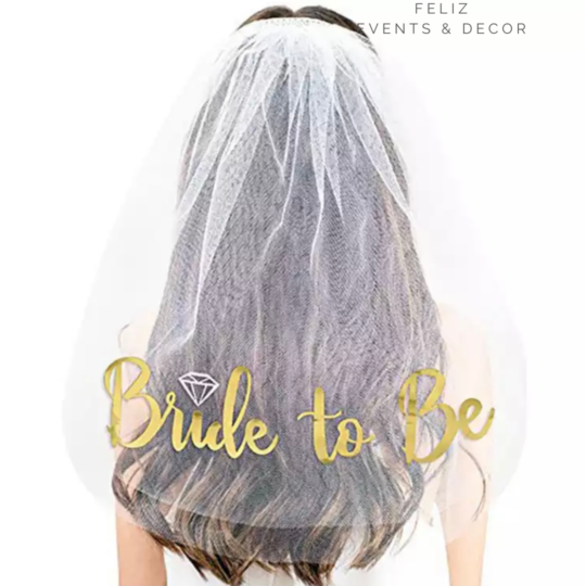 Bride to be white veil, bachelorette party accessory, bridal shower veil, wedding party headpiece, 準新娘頭紗, 婚前派對飾品.