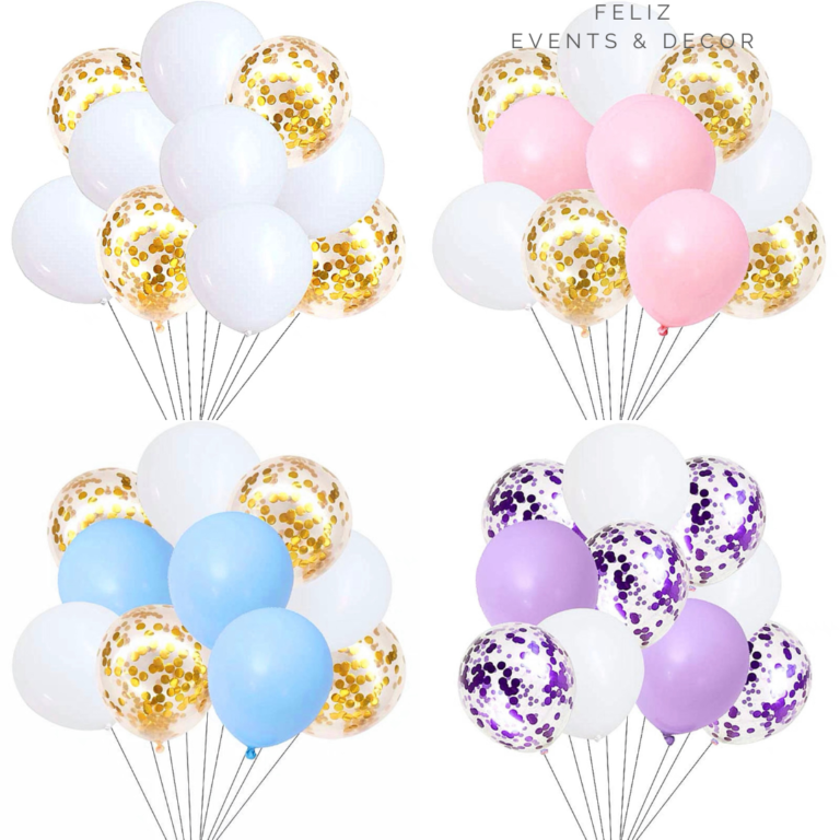 馬卡龍閃片淨色氣球束 - B012｜Pastel confetti solid balloon bouquet - B012