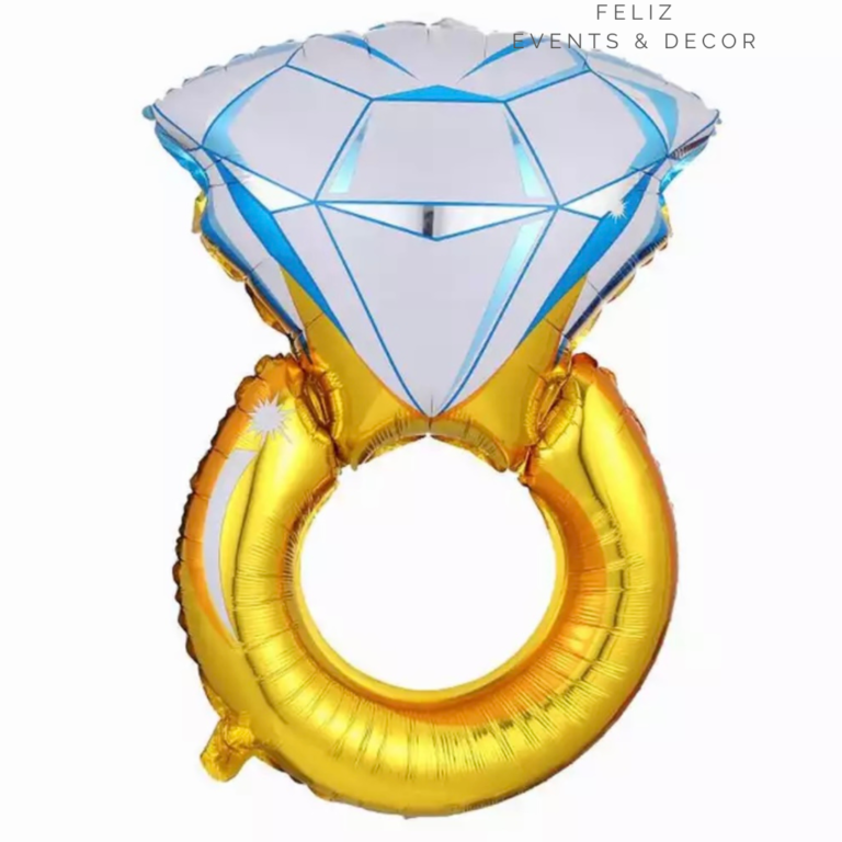 鑽石戒指鋁膜氣球｜Diamond ring foil balloon