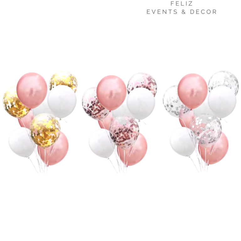 玫瑰金閃片氣球束 - B006｜Rose gold confetti balloon bouquet - B006