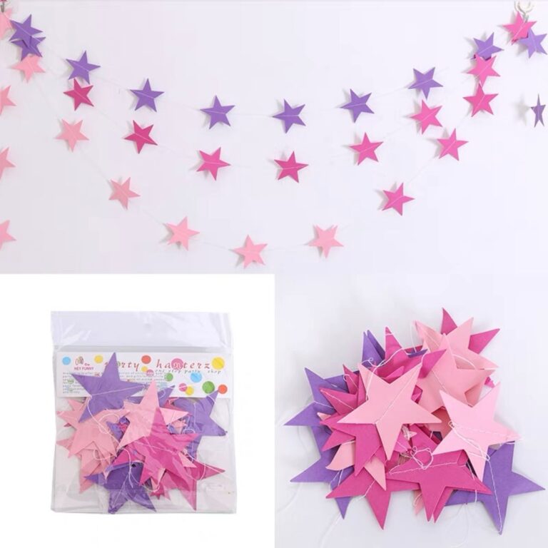 促銷SALE❗️金銀粉藍星星拉𣄃Gold Silver Pink Blue Star Garland Banner：圖片 3