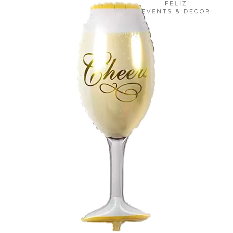 Cheers香檳杯鋁膜氣球｜Cheers champagne glass foil balloon